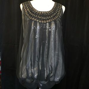 Sparkly grey and black top